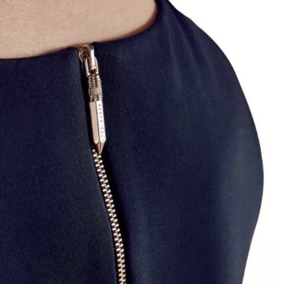 Ted Baker Papron Colour By Numbers Waist Tie Dress Navy US Size 6/ Ted Size 2 - Picture 5 of 14